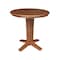 International Concepts 36 in. Solid Wood Round Top Pedestal Dining Table w/4 Counter Height Stools in Distressed Oak/Black K42-36RT-23-S4661724 - alternate 2